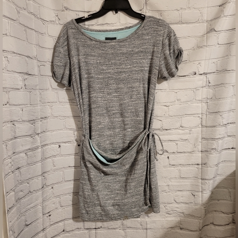 Anthropologie Maeve Riley Heather's grey wrap shirt dress size medium